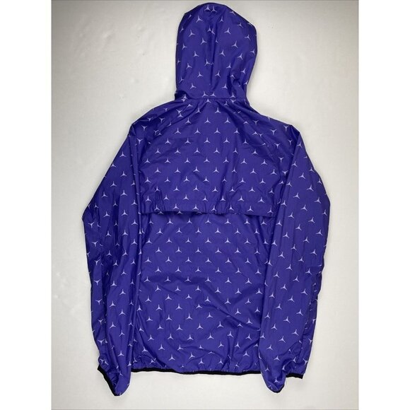 Reebok Hooded Windbreaker Jacket Women’s S Logo Allover Print Full Zip Vent Back - Picture 2 of 16